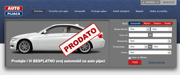 autopijaca izgled Novi izgled sajta Autopijaca.com